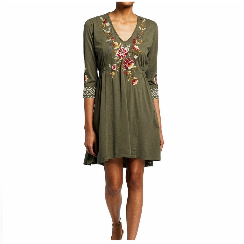 Johnny Was Anzia Embroidered Knit Harlowe Dress sz XS